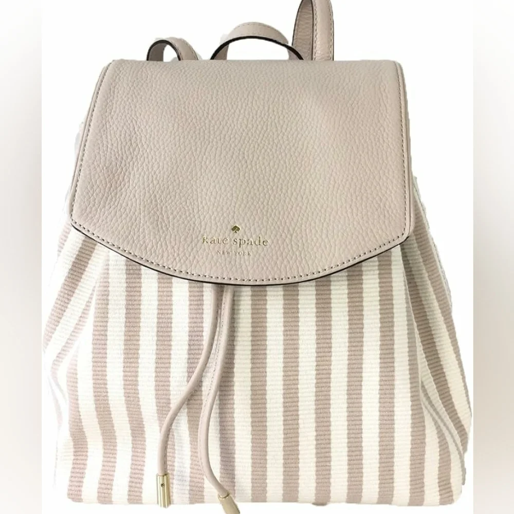 Kate Spade Mulberry Street Small Breezy Striped Backpack, Ottoman Stripe/Pumice